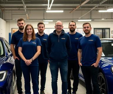 L’équipe Éclat Auto Detailing à l’atelier de Lyon